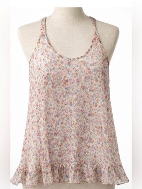 Fun & Flirt Pink Floral Ruffle-Hem Cami